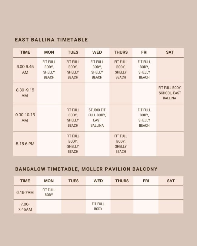 INSTAGRAM TIMETABLE